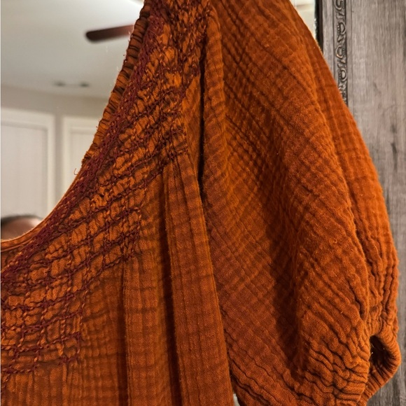 Free People Sunday Stroll Orange Bohemian cotton Maxi Dress 😍 - Picture 13 of 14